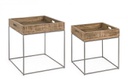 Set 2 tavolino in legno stile industriale