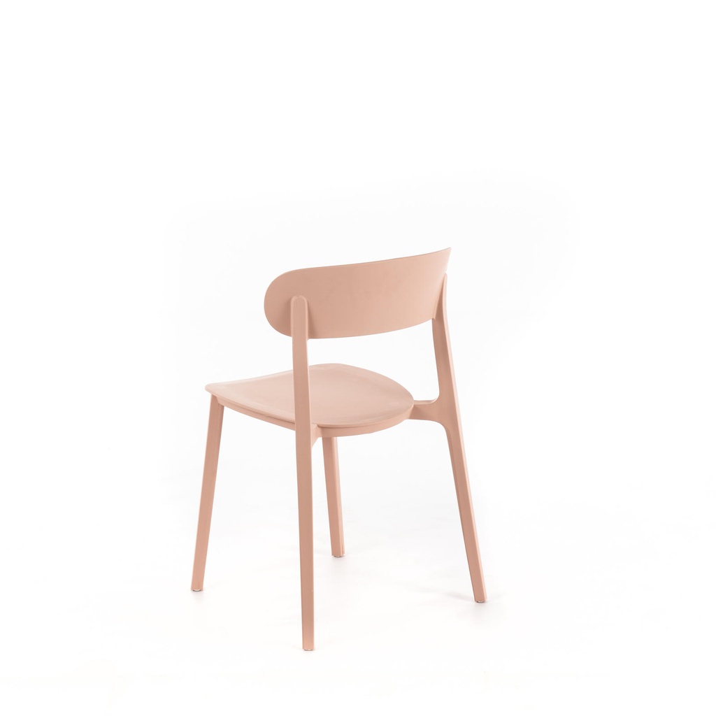 2x Sedia in polipropilene rosa antico 48x52x77,5h cm