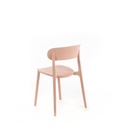 2x Sedia in polipropilene rosa antico 48x52x77,5h cm