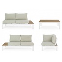 Set da esterno salotto angolare con cuscini bianco Elias