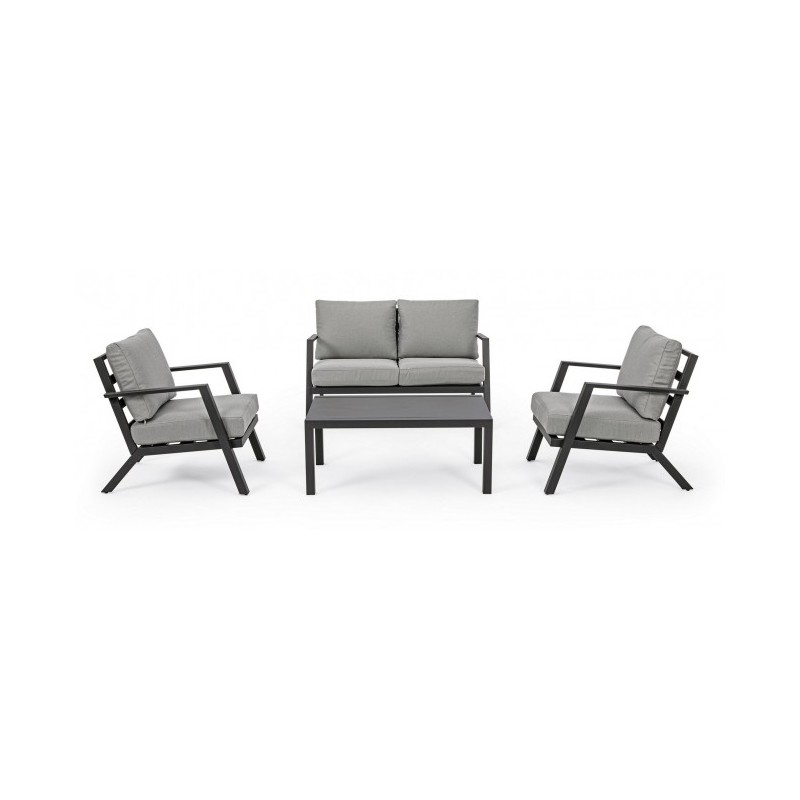 Set da giardino salotto antracite YK13 4 pezzi