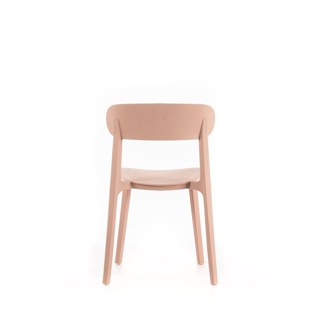 2x Sedia in polipropilene rosa antico 48x52x77,5h cm