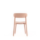 2x Sedia in polipropilene rosa antico 48x52x77,5h cm