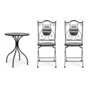 Set da giardino tavolo e 2 sedie con decori in ceramica Huston