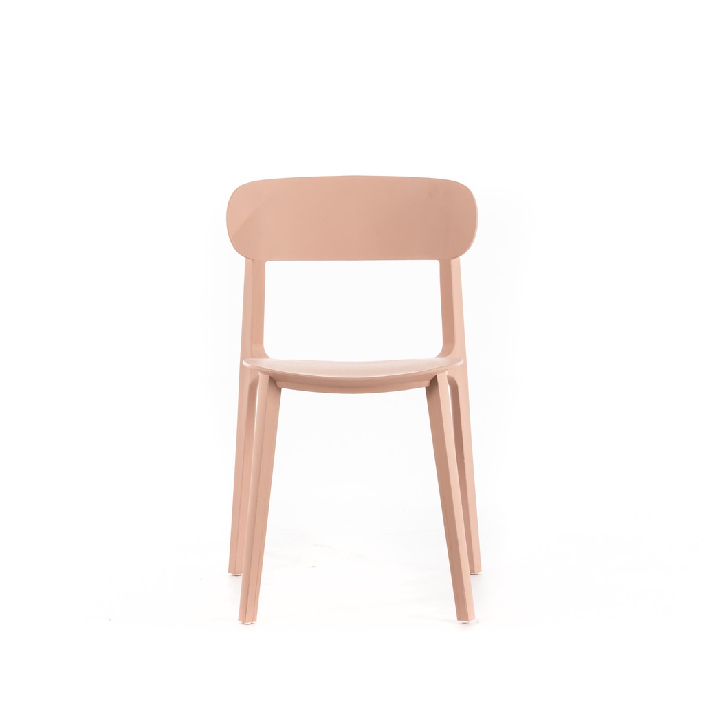 2x Sedia in polipropilene rosa antico 48x52x77,5h cm