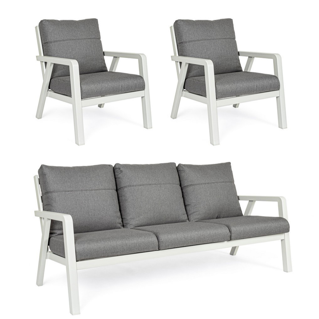 Set salotto 3 pz con cuscini Truman Lunar