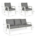 Set salotto 3 pz con cuscini Truman Lunar