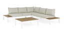 Set da esterno salotto angolare con cuscini bianco Elias