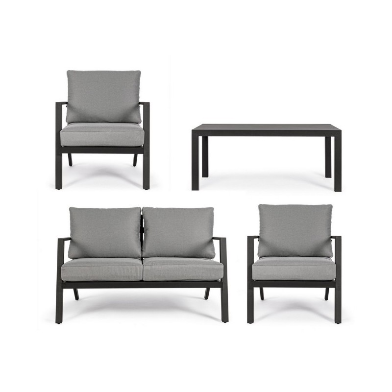 Set da giardino salotto antracite YK13 4 pezzi