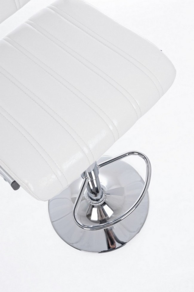 Sgabello bar acciaio ecopelle bianco Barclay cm 46 x 51,5 x 88,5