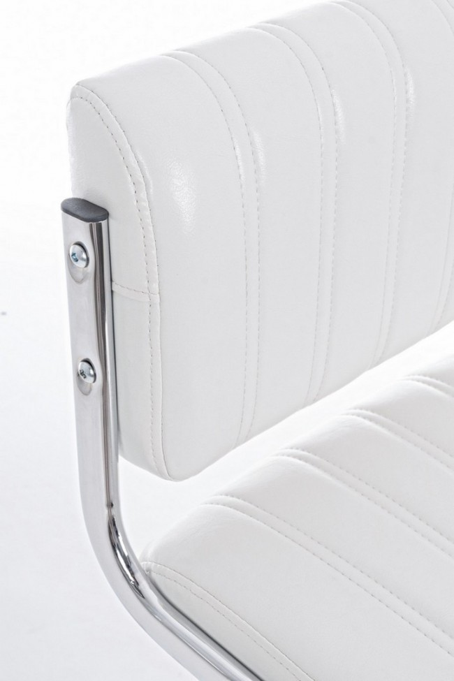Sgabello bar acciaio ecopelle bianco Barclay cm 46 x 51,5 x 88,5