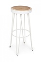 Sgabello bar bianco  in legno stile naturale