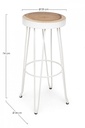 Sgabello bar bianco  in legno stile naturale