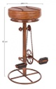 Sgabello bar cycle rame in pelle stile design