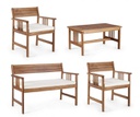 Set salotto in legno acacia noemi con cuscini