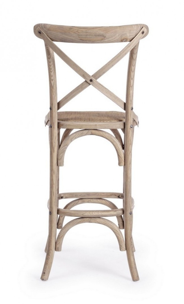 Sgabello bar grigio in legno stile naturale