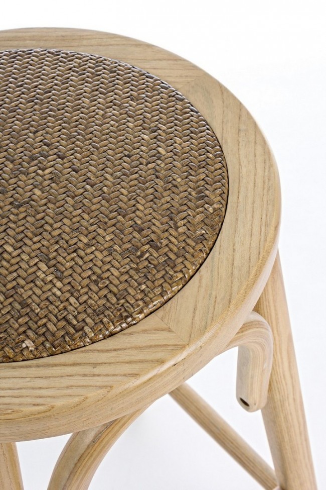 Sgabello bar in legno naturale stile rustico