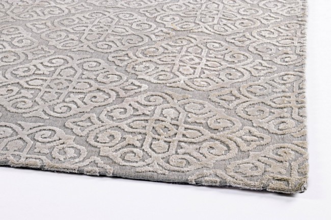 Tappeto grigio in fibre naturali stile fusion 200x300