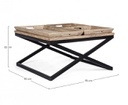 Tavolino Tray con vassoio 90x90 cm