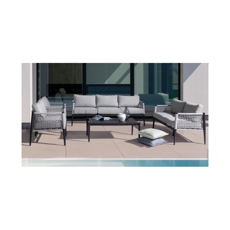 Tavolino Calypso da giardino antracite 110x60 cm