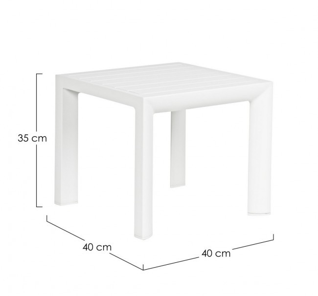 Tavolino alluminio bianco arredo giardino Cruise