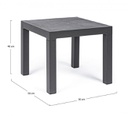 Tavolino antracite in alluminio stile industrial cm 50x50