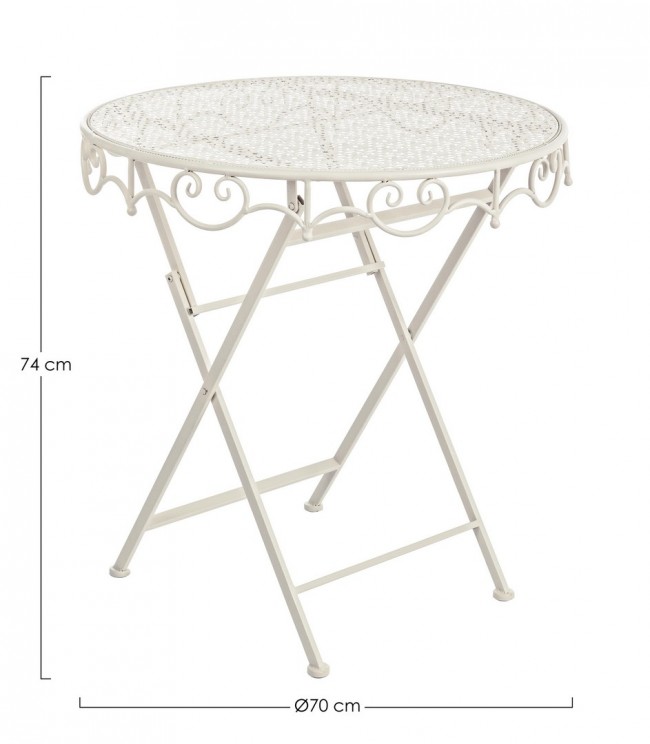 Tavolo Giselle classico crema D70 cm