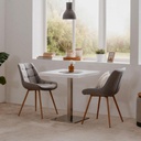 Tavolo alto Quadrato 75 cm piano bianco e base cromo  cm 70x70xh.75