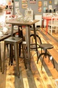 Tavolo bar bristol di ferro con piano in legno galvanizzato