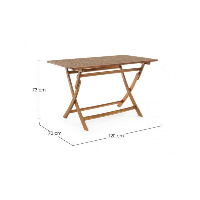 Tavolo da giardino Pieghevole Rettangolare 120x70x h73 cm