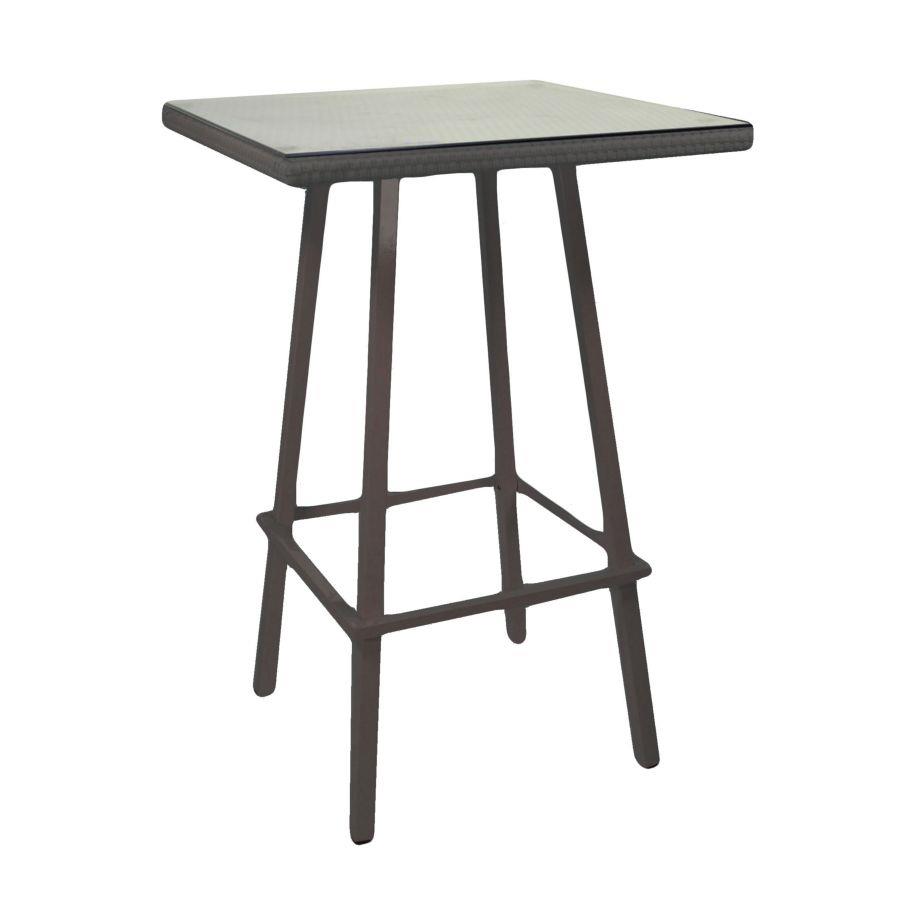 Tavolo bar polyrattan adila quadrato noce 70x70x107h cm
