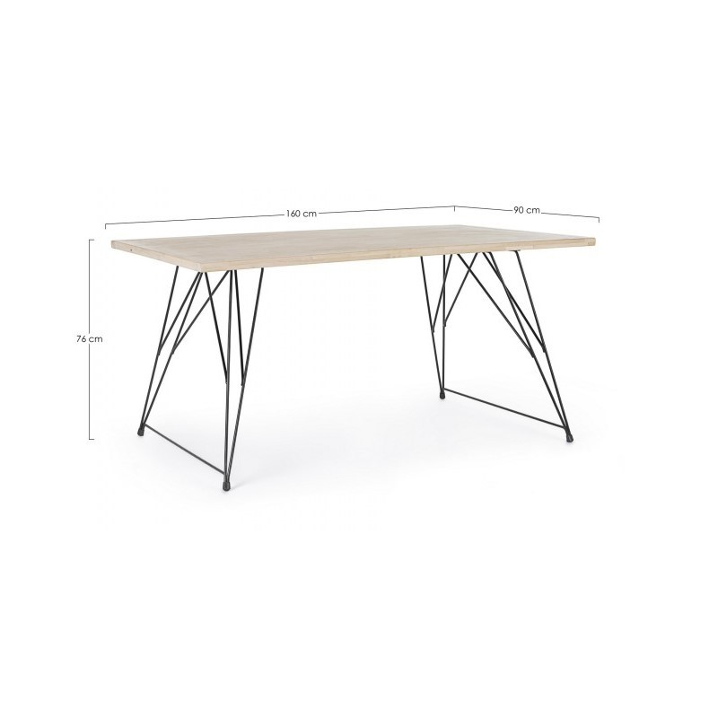 Tavolo design industrial in legno DISTRICT 160x90x h76 cm