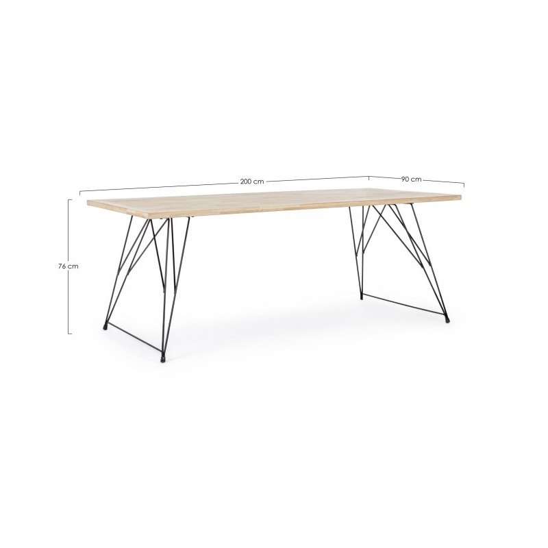 Tavolo design industrial in legno DISTRICT 200x90x h76 cm