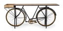 Tavolo consolle design bicicletta retro legno metallo