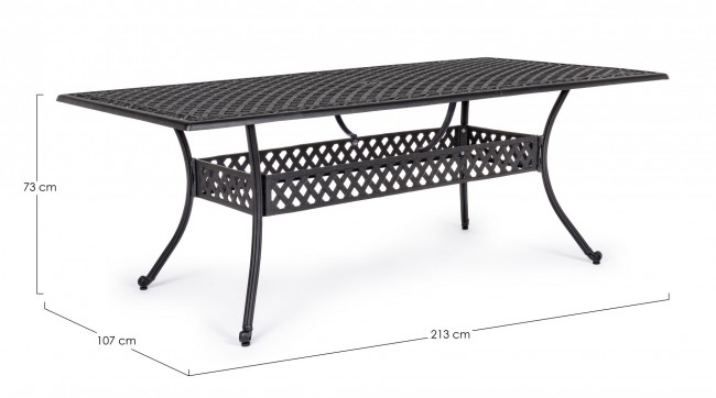 Tavolo da esterno Ivrea rettangolare antracite cm 107 x 213