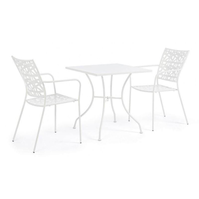 Tavolo in acciaio Kelsie bianco 70x70 cm