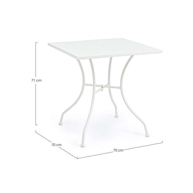 Tavolo in acciaio Kelsie bianco 70x70 cm