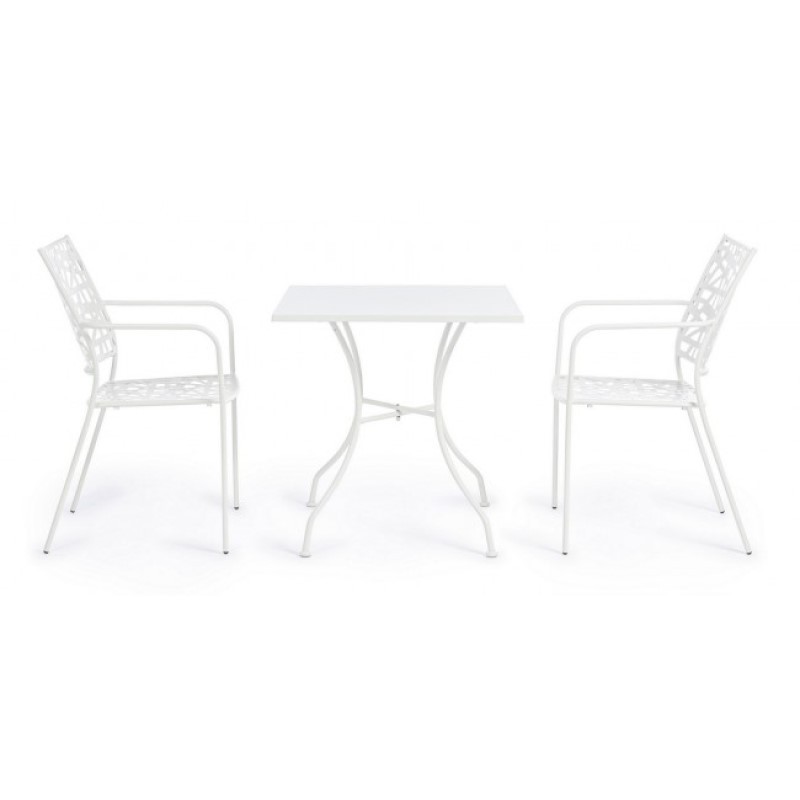 Tavolo in acciaio Kelsie bianco 70x70 cm