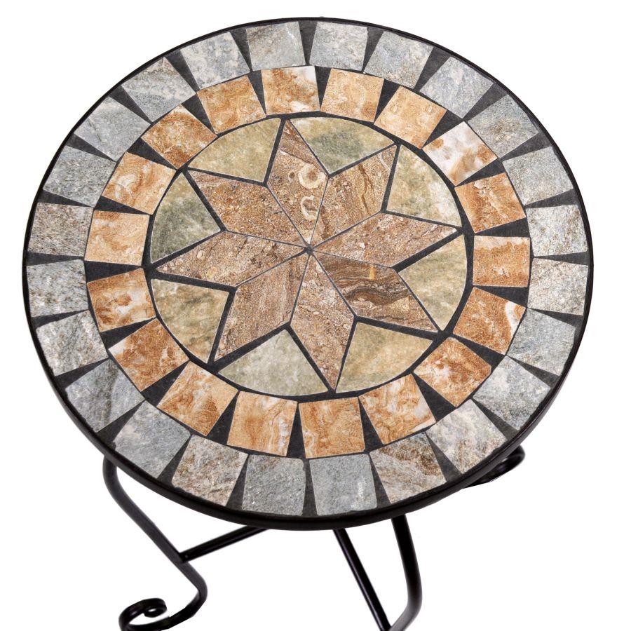Tavolo mosaico in metallo Urbino con 2 sedie