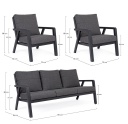 Set salotto giardino Truman antracite iperbriko