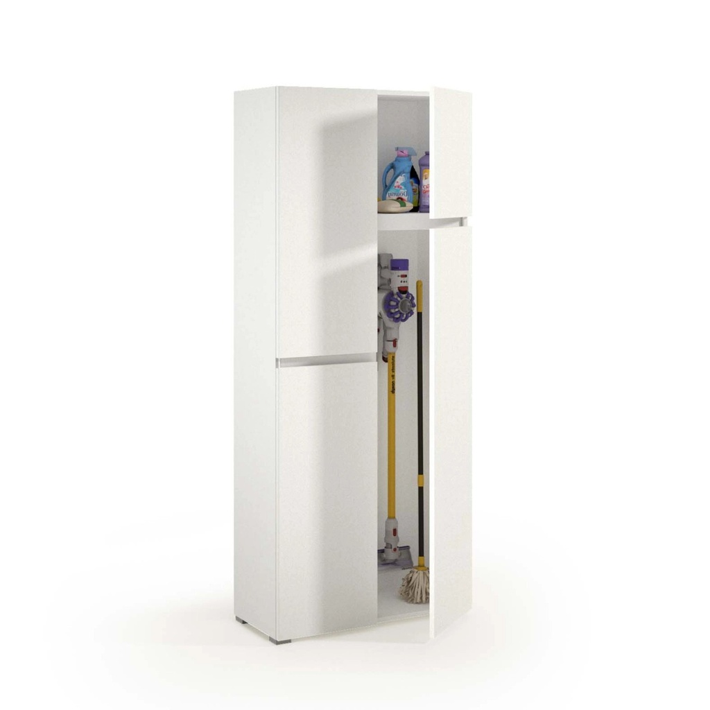 Mobile Multiuso Con 4 Ante Maniglia A Gola Portascope Interno bianco