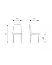 2x Sedia in similpelle Myriam grigio chiaro STS