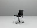 2x Sedia in similpelle e seduta nera 47,5x45,5x89h cm