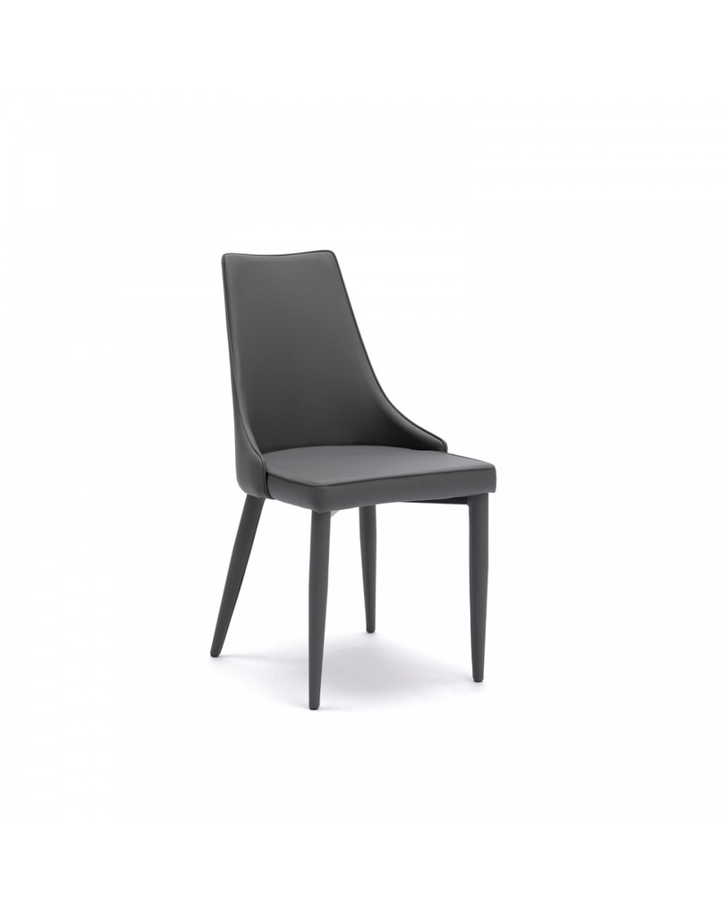 2x Sedia in similpelle grigio scuro Myriam STS