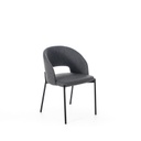 2x Sedia in tessuro grigio e gambe antracite 52x55x78,5h cm