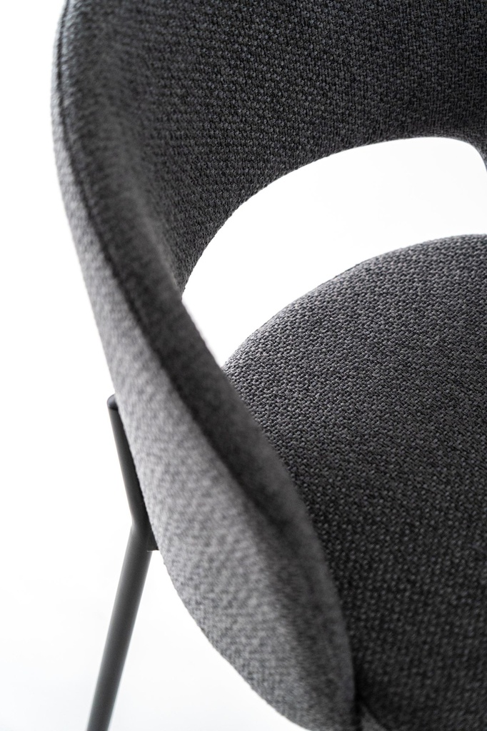 2x Sedia in tessuro grigio e gambe antracite 52x55x78,5h cm