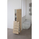 Armadietto Portasciugamani Larice Cinque cassetti  anta 35x34x h148,5 cm