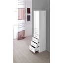 Armadietto Portasciugamani anta e cinque cassetti Bianco 35x34x h 148,5 cm