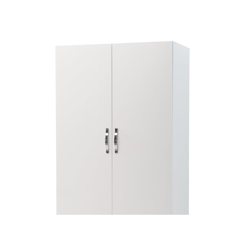 Armadio 2 ante con cassettiera Bianco Frassinato Cm 91x52xH 210 Iperbriko