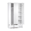 Armadio Landwood18 bianco tre ante e tre cassetti EFFEZ